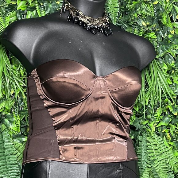 FASHION‎ NOVA Top Women Large Brown Corset Bustier Burlesque Steam Punk 2311 - Picture 6 of 8